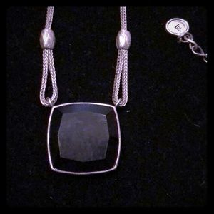 Silpada necklace with blue and black pendant